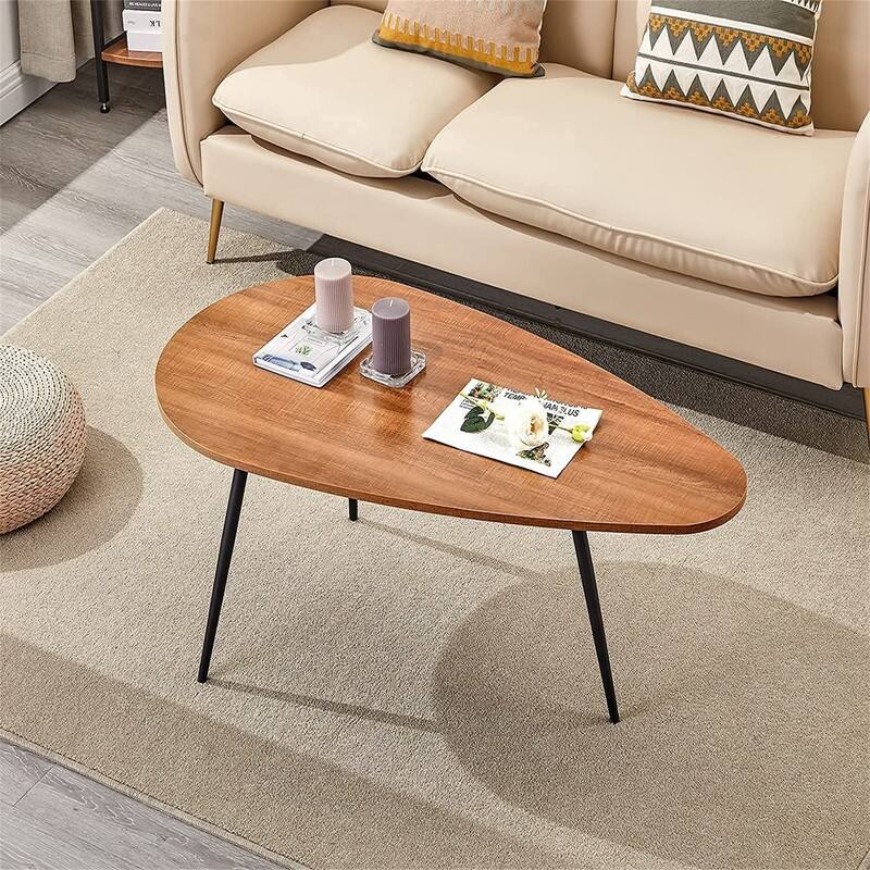 Coffee Tables for Small Space Unique Simple Oval - 22.2"D x 42.5"W x 17.1"H