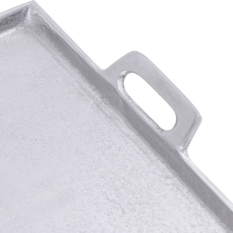 Alum. Tray w/Handles 15x25" - Raw Alum. - RAW NICKEL