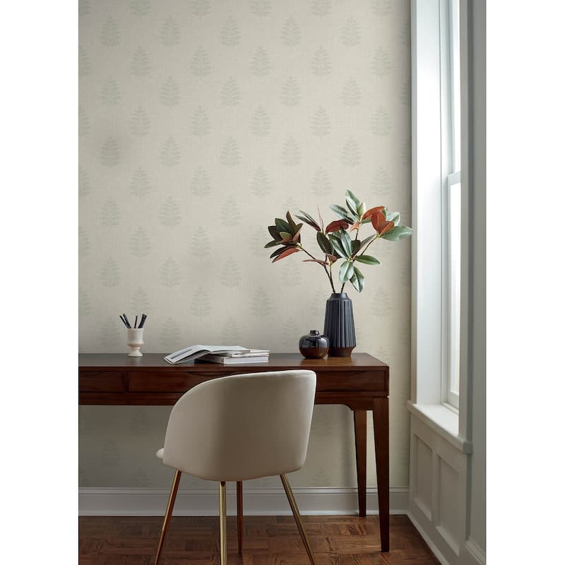 Chesapeake Frond Beige Leaf Wallpaper