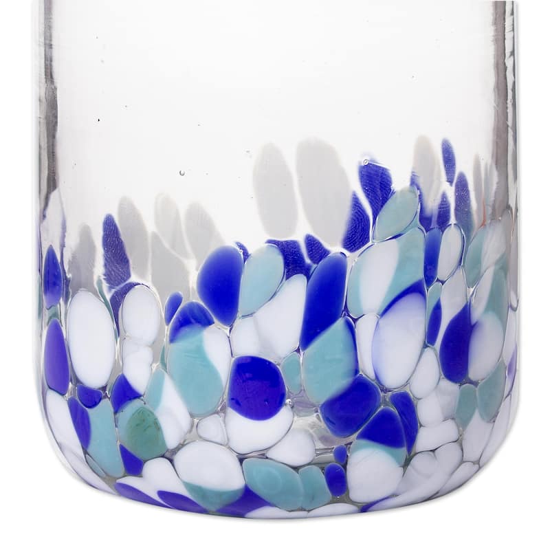 Novica Handmade Cool Water Handblown Recycled Carafe And Glass Set (Pair)