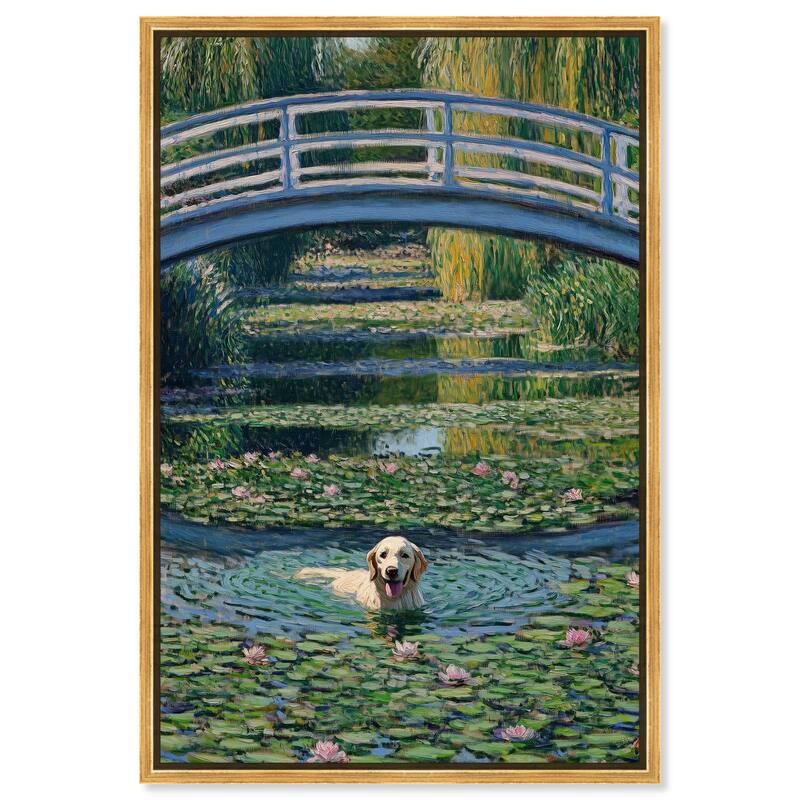 The Pond Under the Bridge Canvas by Art Remedy - Gold - 10" x 15"