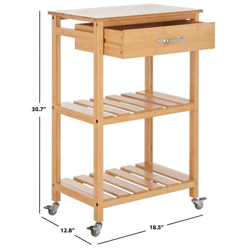 SAFAVIEH Evette Corteau Kitchen Cart - 19" W x 13" D x 30" H - 19Wx13Dx31H