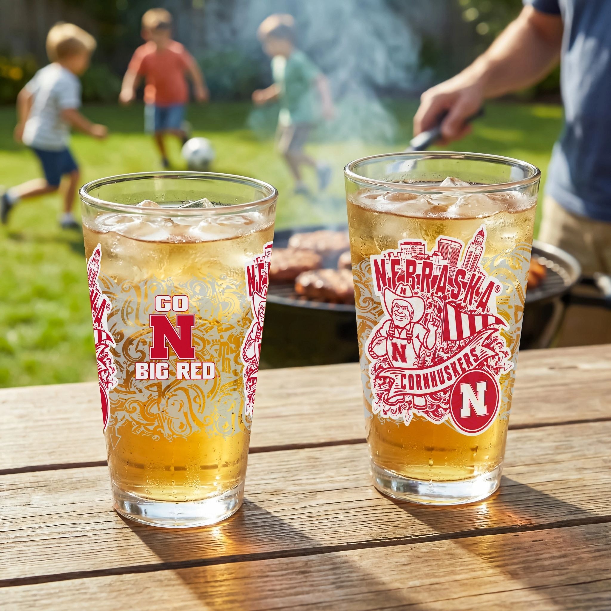 University of Nebraska 16 oz Pint Glasses, Set of 2 - 16 oz