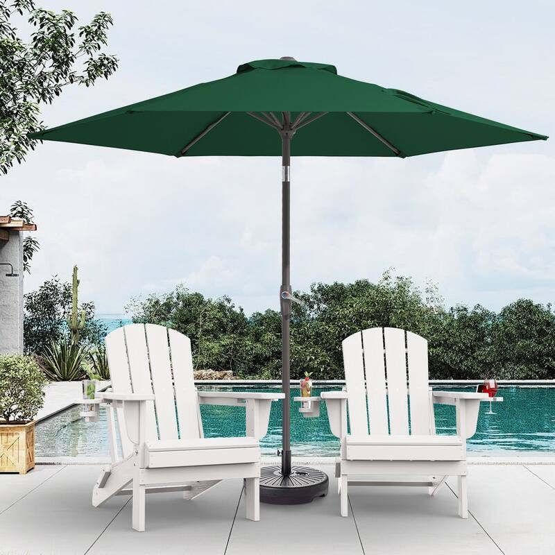 7.5-ft Patio Market Umbrella with UV-Risistance,Crank & Tilt - Dark Green
