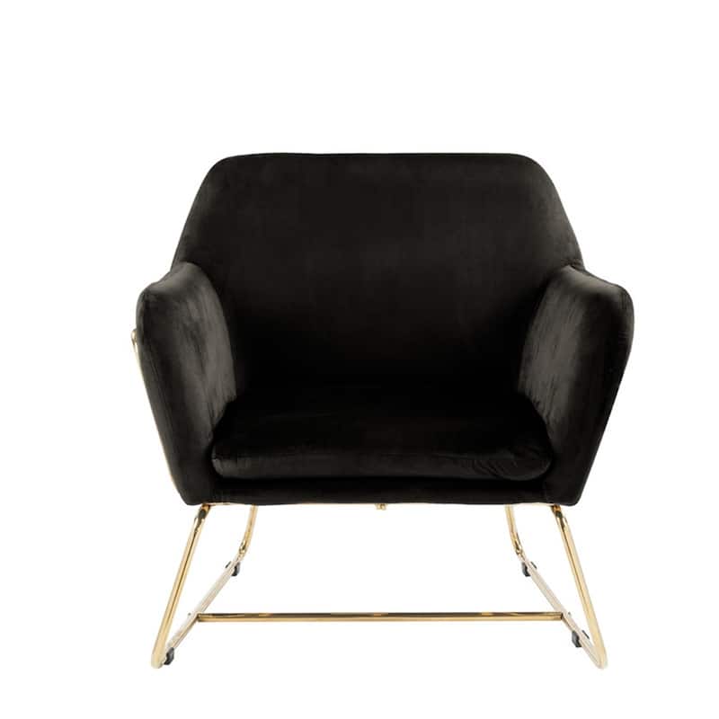 Velvet Accent Chair with Metal Base