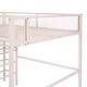preview thumbnail 7 of 7, Full Size Loft Bed with 4-Tier Storage Shelves, Metal Bed with Full Length Guardrail, Kid's Bed for Bedroom, Pink