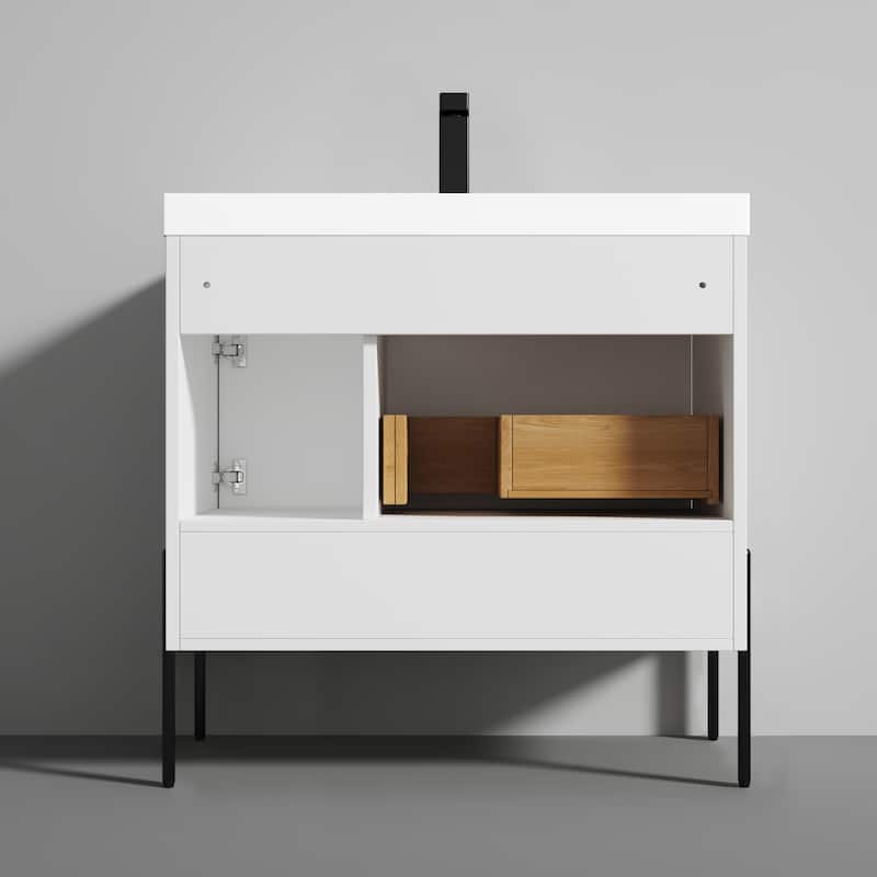 Blossom Turin 36 Inch Freestanding Bathroom Vanity with Acrylic Sink