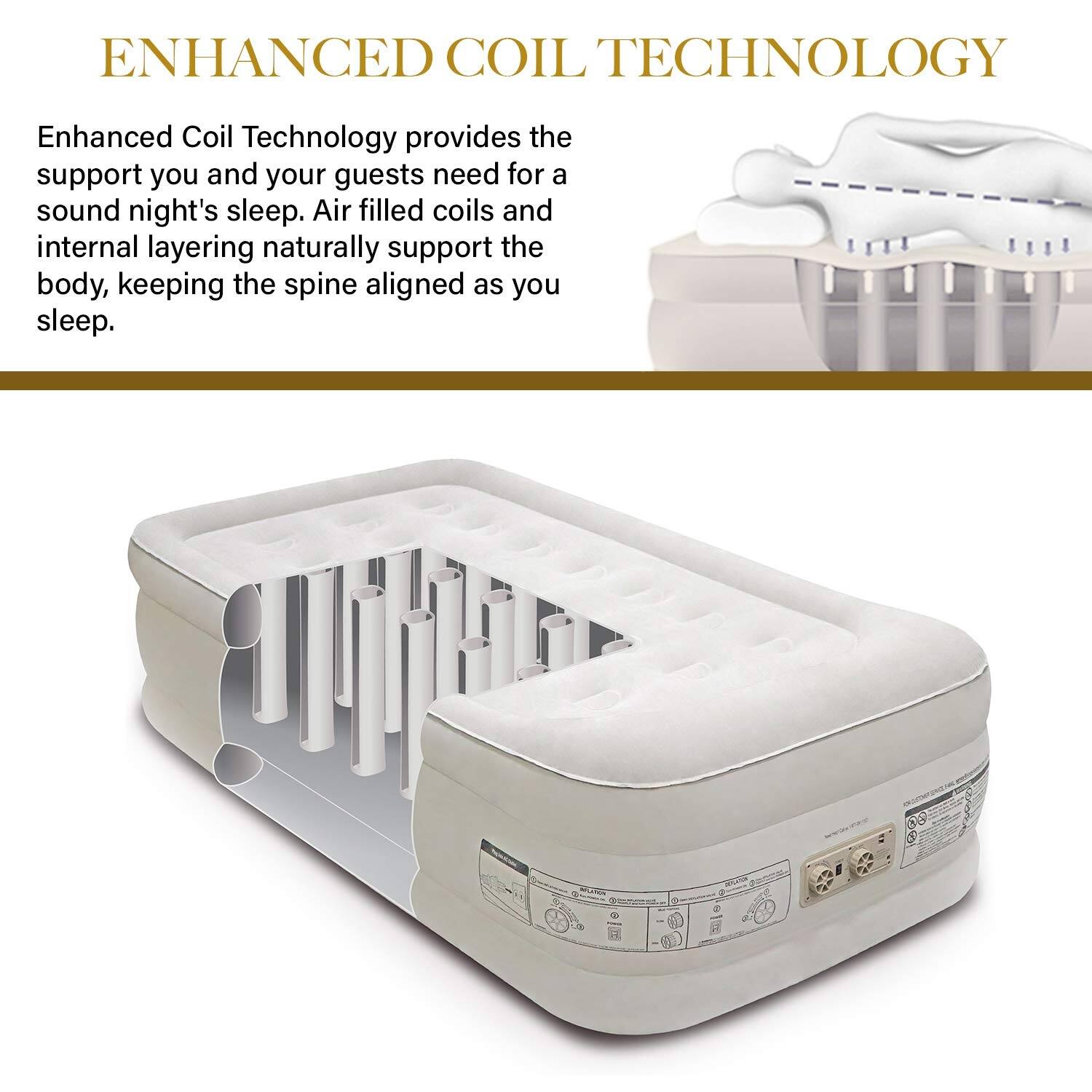 Twin Air Mattress with Builtin Pump Double High Elevated Raised