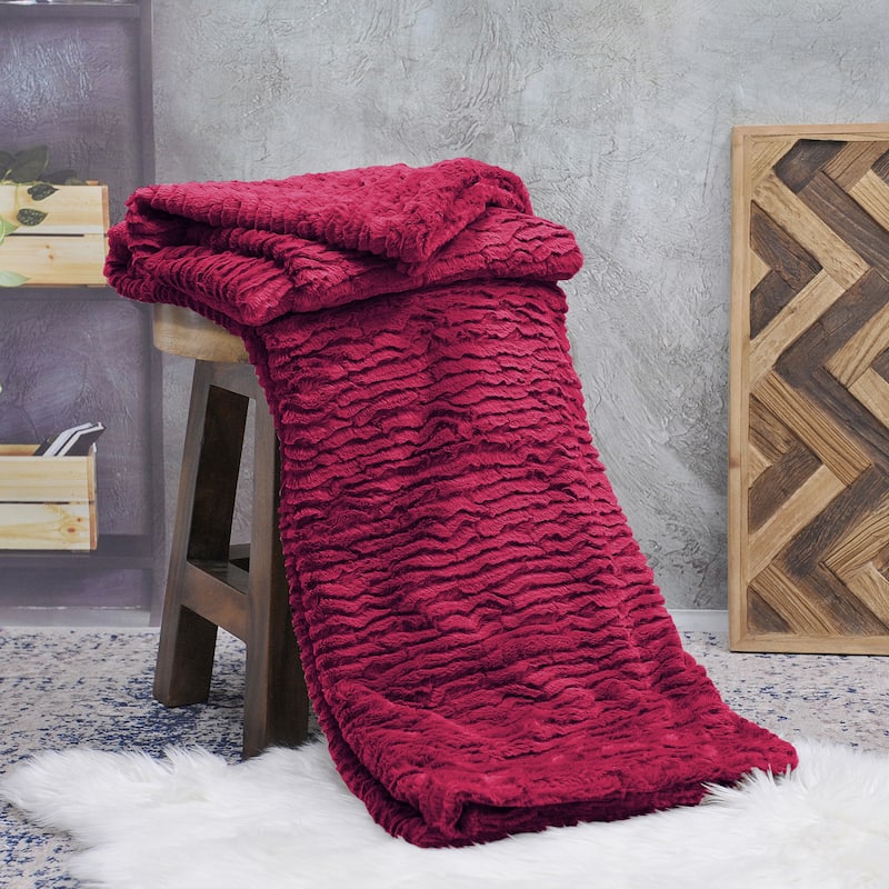 Oversized Air Brushed FauxFur Throw