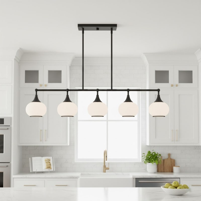 Acroma Modern 5-Light Linear Kitchen Island Chandelier