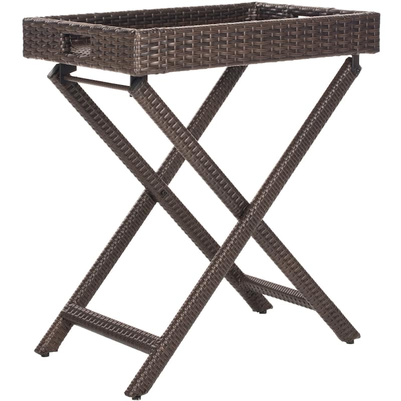 SAFAVIEH Outdoor Hygerta Folding Tray Side Table - 28Wx18Dx32H