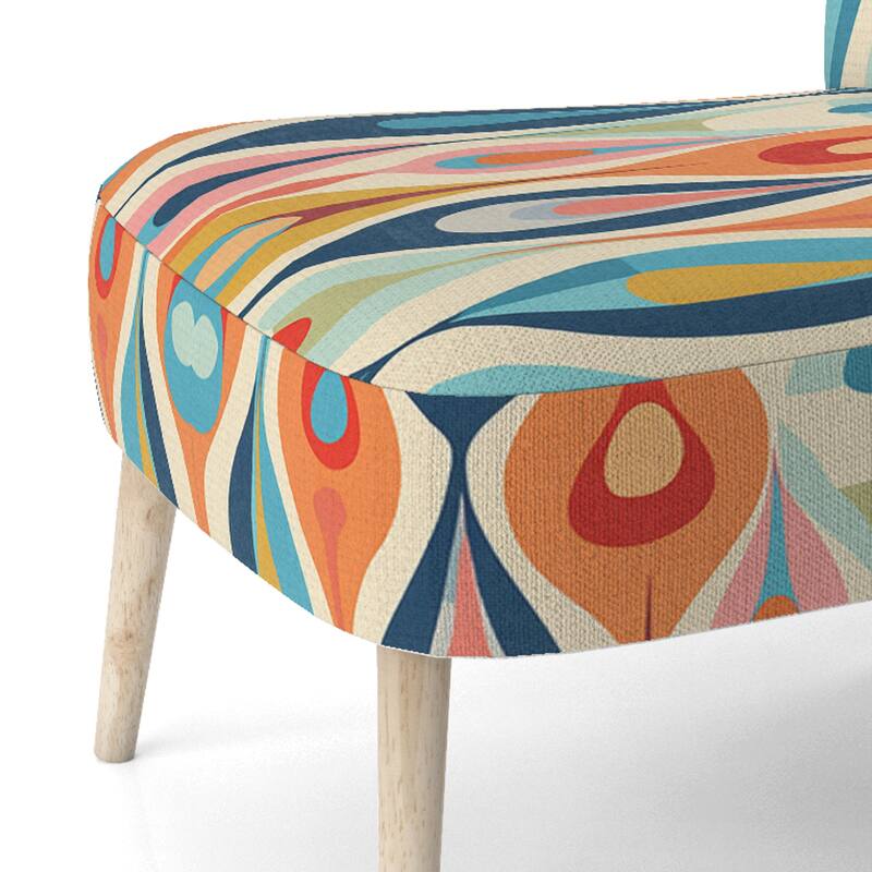 Designart "Retro Abstract Drops XI" Upholstered Modern Geometric Accent Chair and Modern & Contemporary Arm Chair
