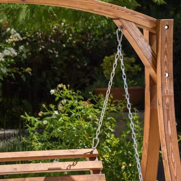 Larch Wood Swinging Loveseat