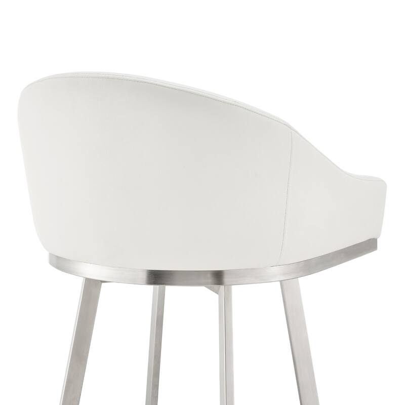 Eleanor Black or Brushed Stainless Steel Swivel Counter or Bar Stool