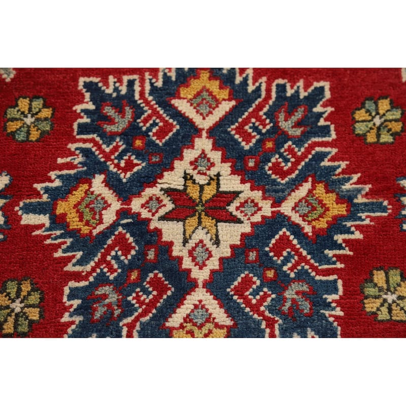 Red Kazak Oriental Foyer Rug Hand-Knotted Wool Carpet - 2'7" x 4'3"
