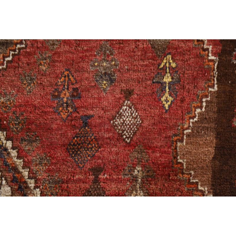 Traditional Shiraz Persian Vintage Area Rug Handmade Wool Carpet - 3'6"x 5'5"
