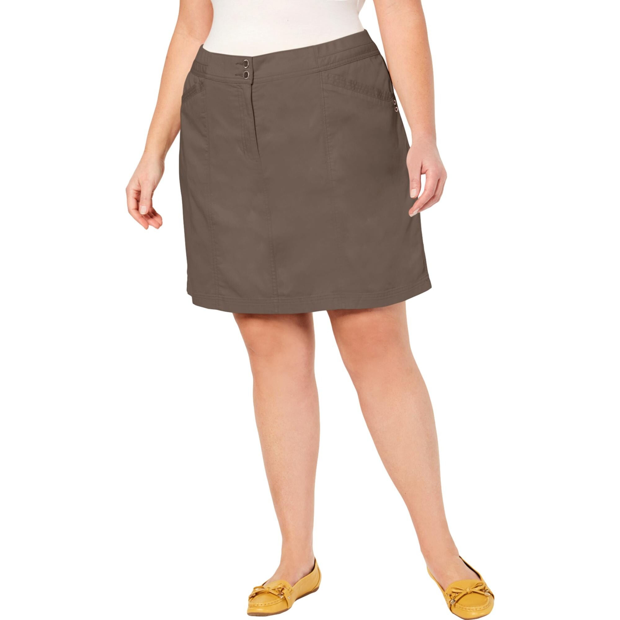 Karen Scott Womens Plus Cotton Blend Above Knee Skort