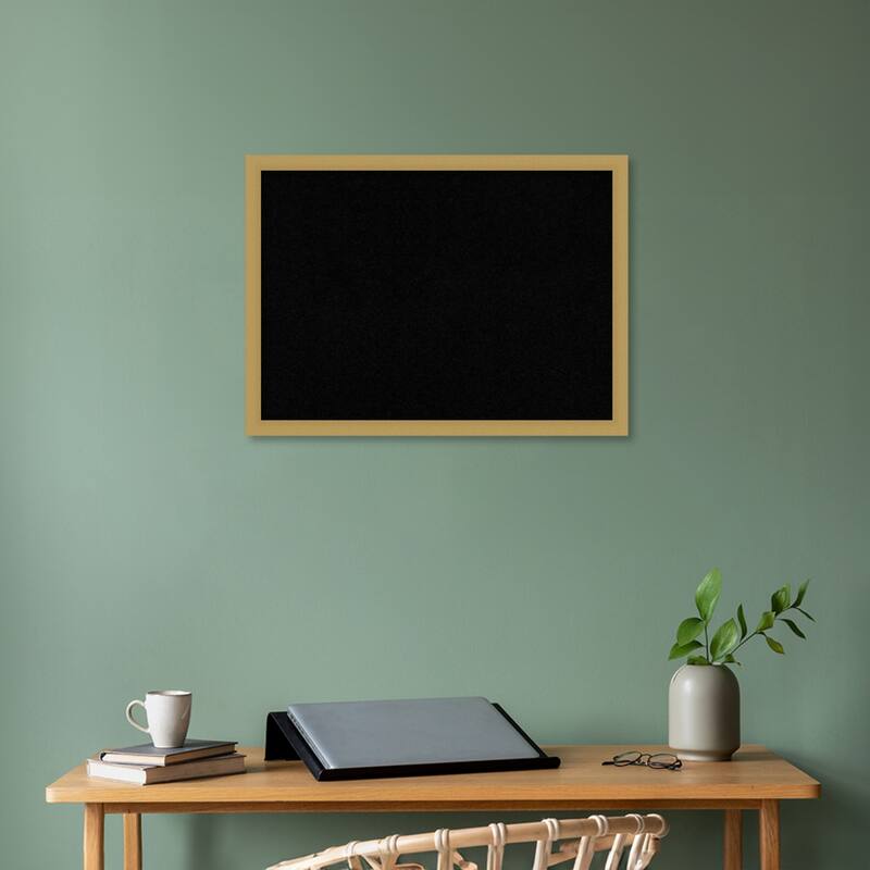Grace Narrow Framed Black Corkboard Bulletin Board