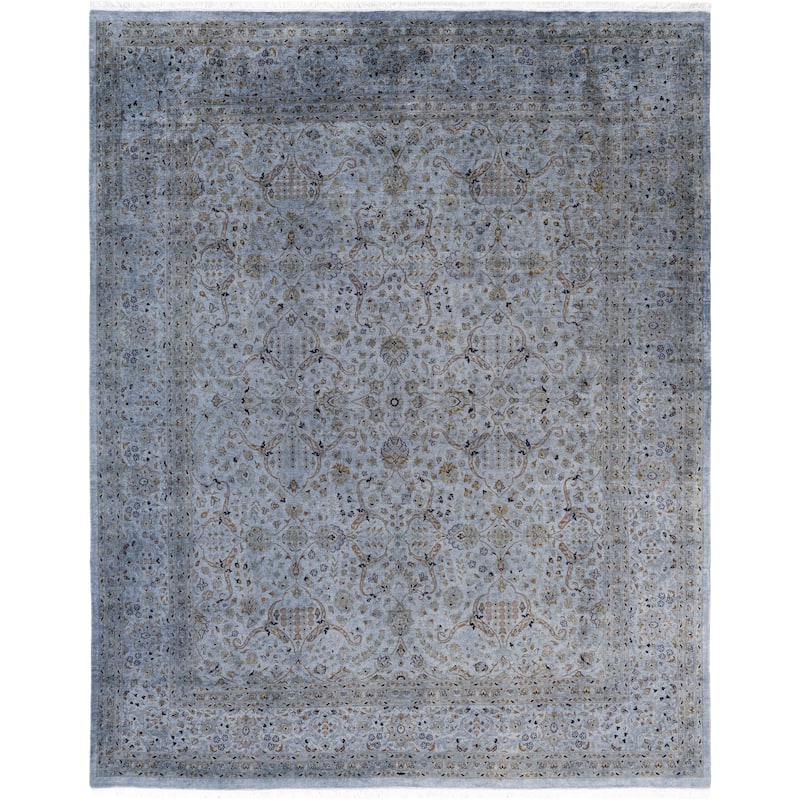 Overdyed One-of-a-Kind Hand-Knotted Area Rug - Gray - 8' 1" x 10' 2"