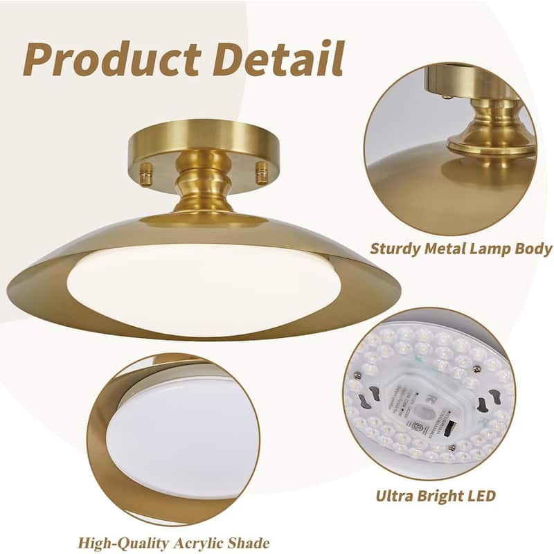 Led ceiling light brass hallway light metal, acrylic kitchen light