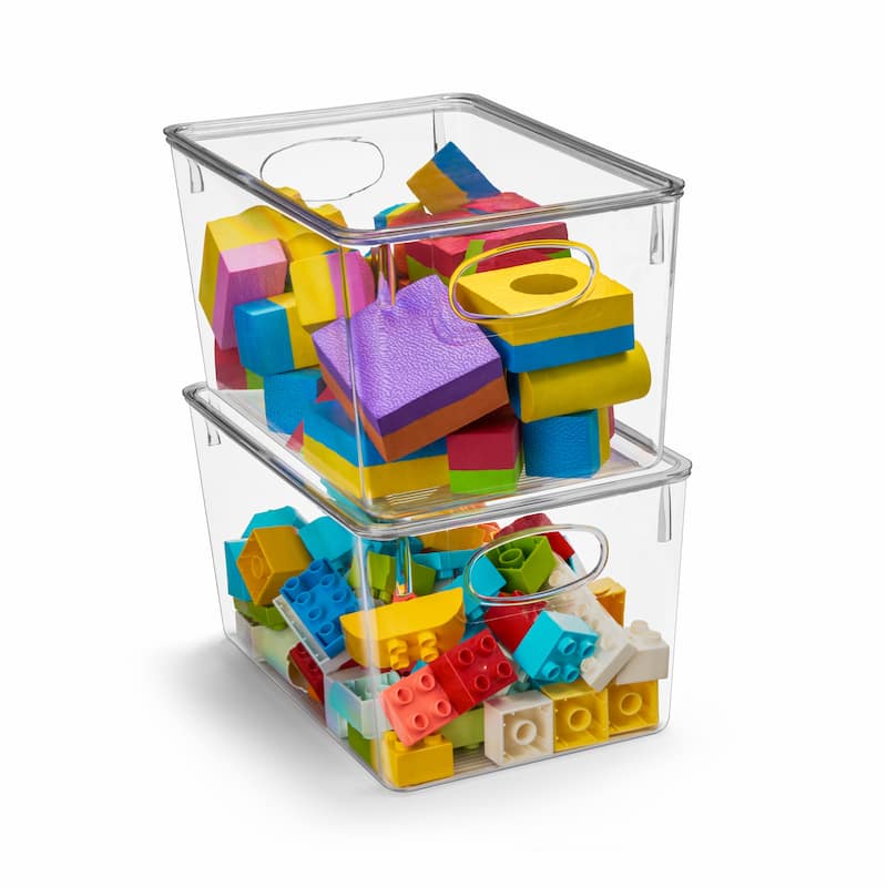 Sorbus Large Storage Clear Containers with Lids Toy Bins and Organizers - 2 Pk - Clear