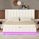 preview thumbnail 29 of 34, PU Leather Upholstered Platform Bed with Hydraulic Storage System,LED Light,Sockets and USB Ports