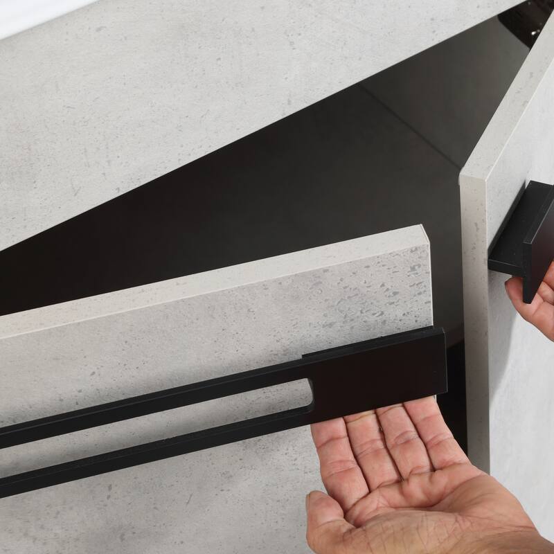 24 Inch/30 Inch /36 Inch Bathroom Vanity W/Sink Freestanding/Wall Mounted Vanity Ceramic Sink Set With Adjustable Shelf