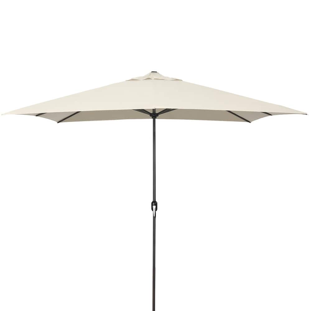 10' x 6' Rectangular Outdoor Patio Umbrella with Crank Opening