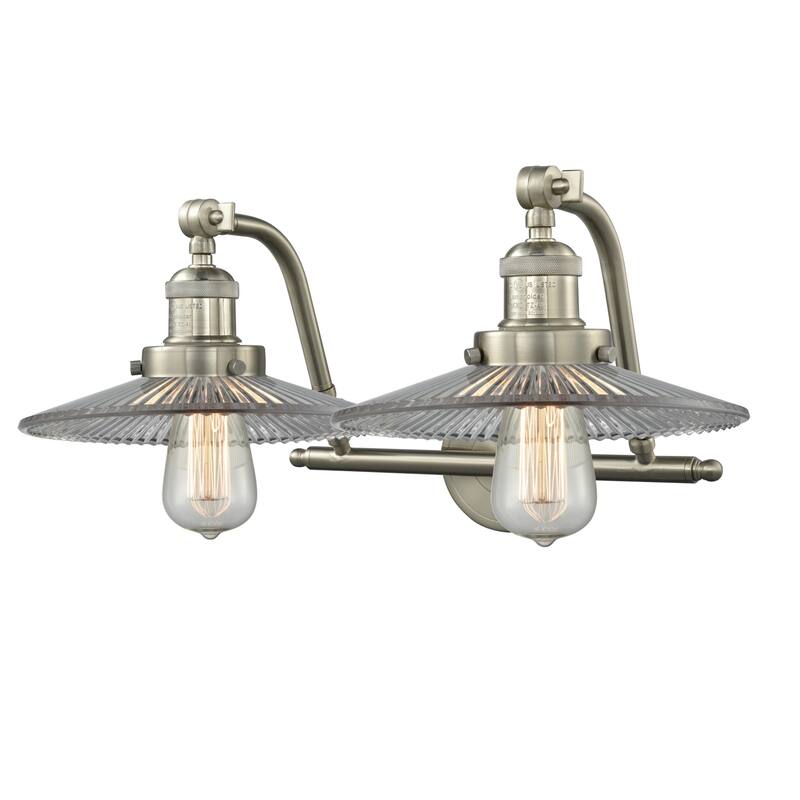 Innovations Lighting Halophane 2 Light 18" Wide Bathroom Vanity Light - Satin Brushed Nickel / Halophane