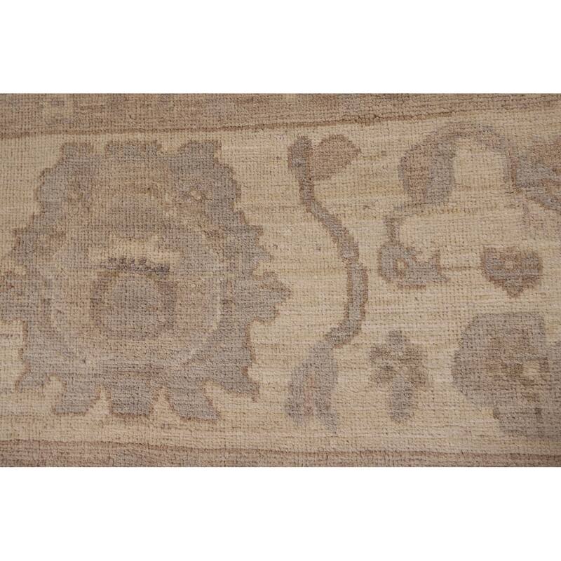 All-Over Vegetable Dye Oushak Area Rug Hand-Knotted Wool Carpet - 8'1" x 9'7"