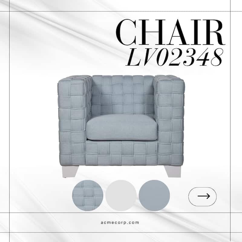 Gray 39" Chenille Weaved Accent Chair