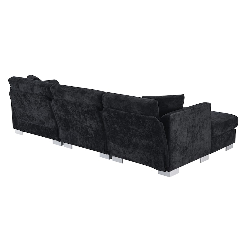 Cloud Sectional Sofa, L-shaped Couch Set w/ 2 Free Pillows