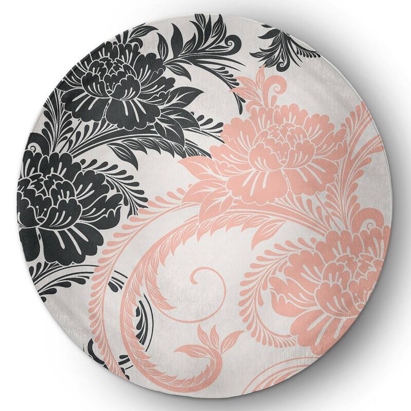 Flower Flourish French Country Chenille Area Rug