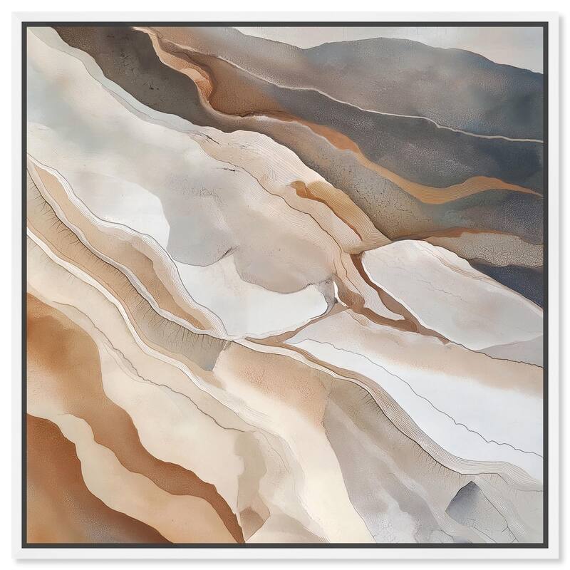 Earthen Flow Canvas by Art Remedy - 24" x 24" - White