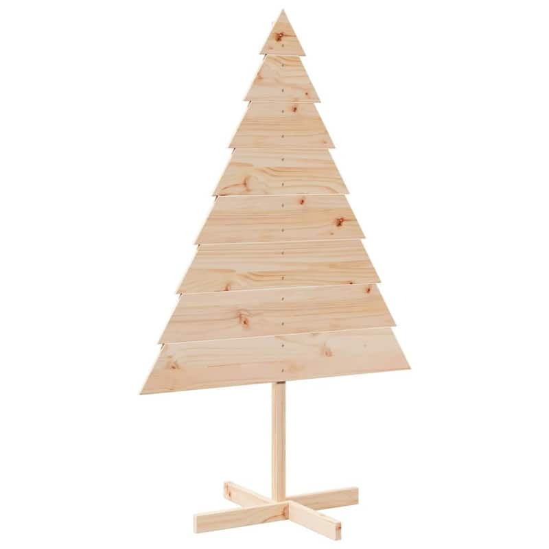 vidaXL Wooden Christmas Tree for Decoration Xmas Holiday Ornament Solid Wood - 59.1 in