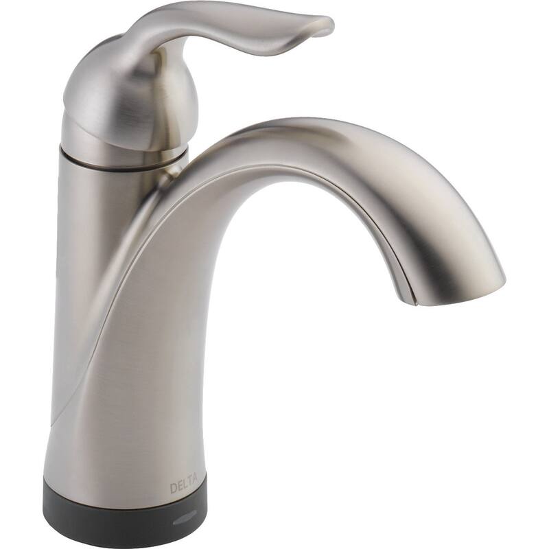 Delta Lahara Single Hole Bathroom Faucet with On/Off Touch and