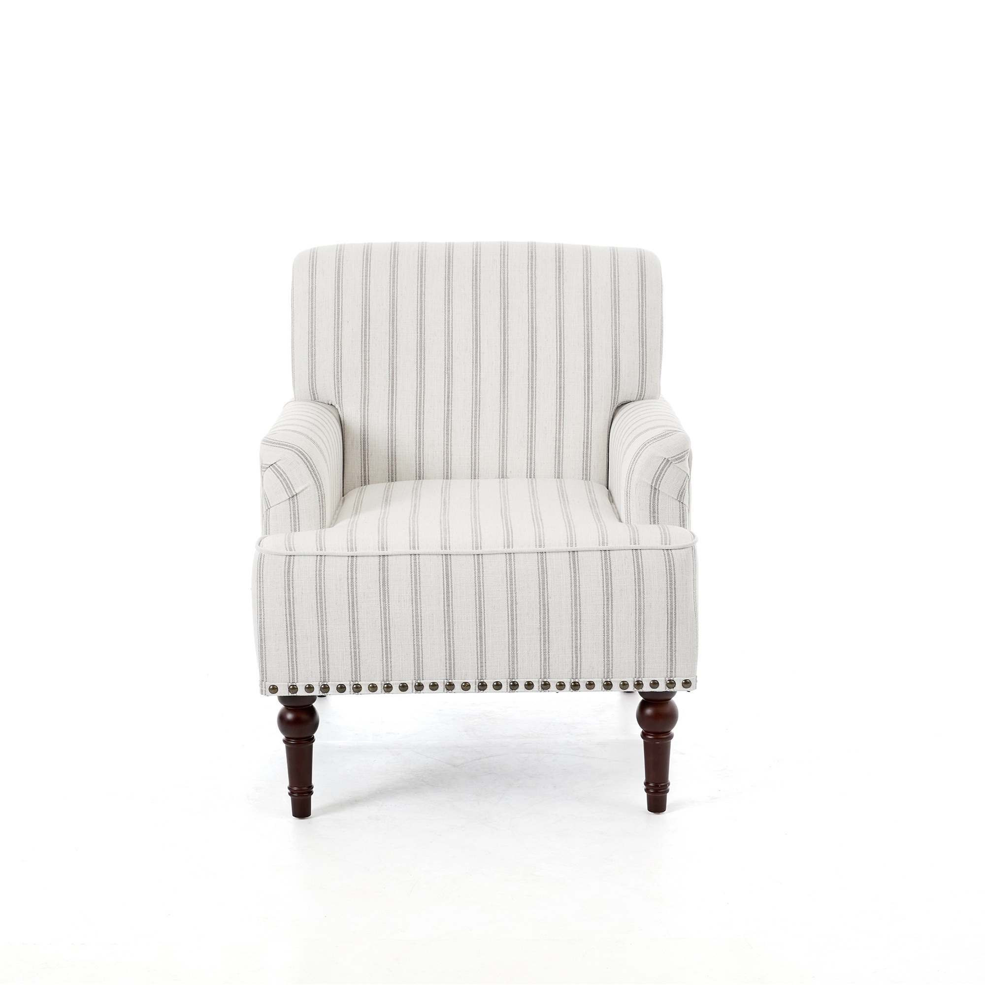 2 Set Upholstered Accent Chairs Nailhead Trim Armchairs