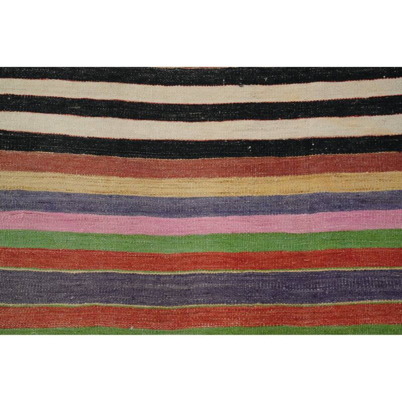 Hand Woven Oriental 100% Wool Carpet Southwestern Geometric Multi-Colored Kilim Area Rug - 9' 3'' X 5' 2''