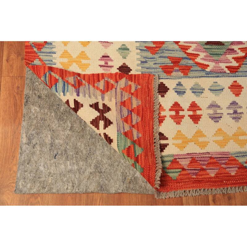 Kilim Oriental Large Rug Flatweave Tribal Wool Carpet - 9'10"x 16'3"