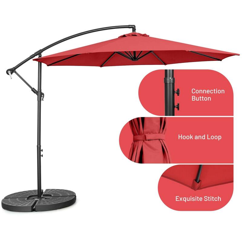 10ft Cantilever Patio Umbrella with Crank and Cross Base