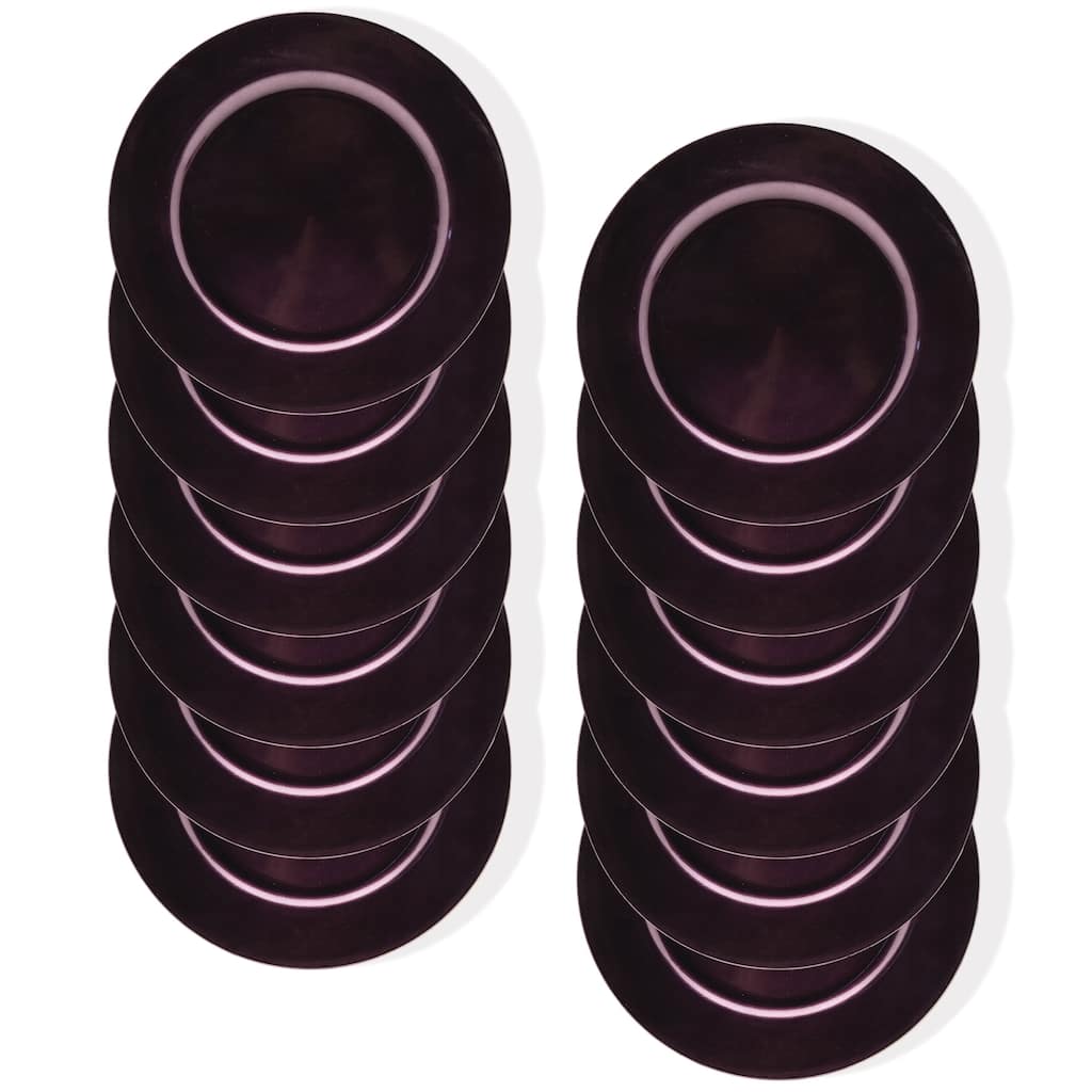 Metallic Purple Round Charger Plate 13" Set of 12 - 13" Dia x 0.5" H