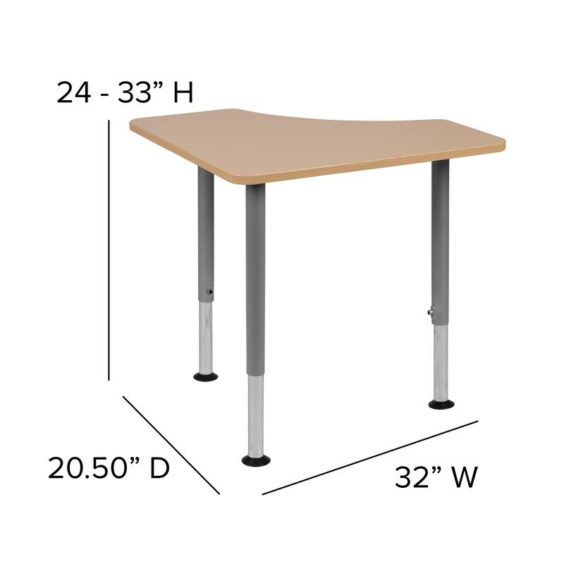 Triangular Collaborative Adjustable Student Desk - Home and Classroom
