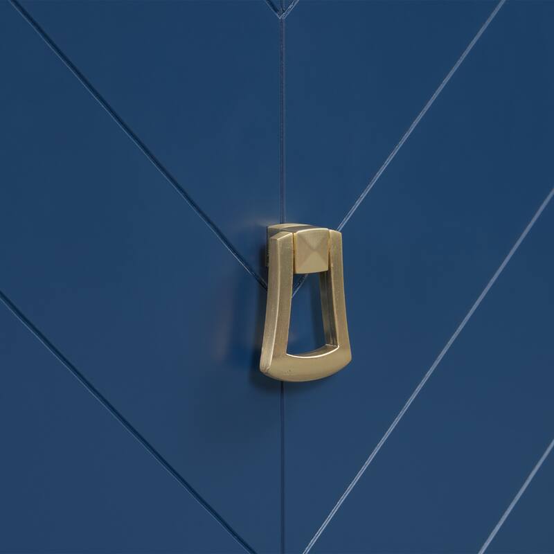 Retro-Style 4-Door Sideboard Narrow Entryway Table with Metal Handles, for Living Rooms, Foyer and Hallways