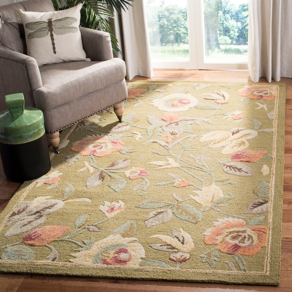 SAFAVIEH Handmade Blossom Donus Modern Floral Wool Rug