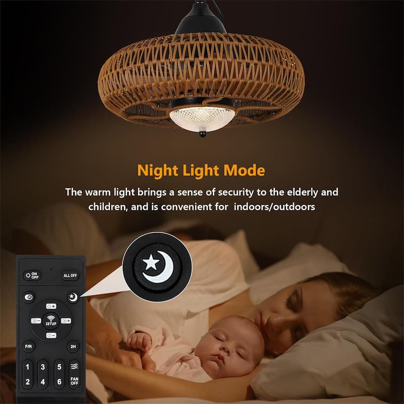 Outdoor Ceiling Fan with Light and Remote Control