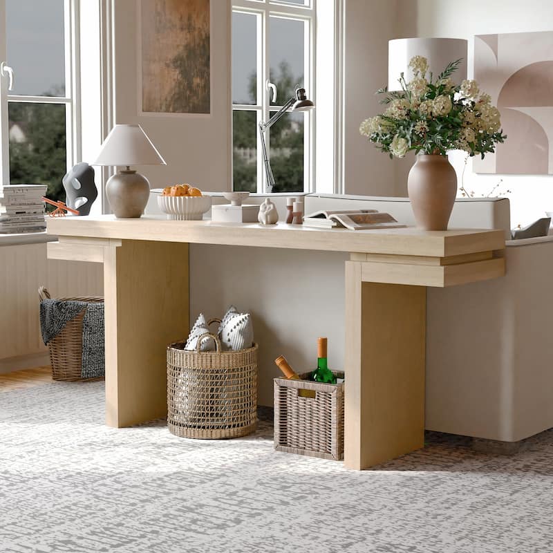 66in Extra Wide Real Wood Veneered Console Table