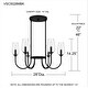 preview thumbnail 9 of 7, Viscount 6-Light Matte Black Chandelier
