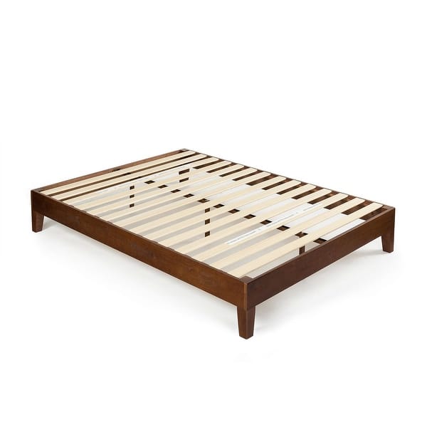 slide 2 of 3, Twin size Solid Wood Platform Bed Frame in Espresso Finish Brown