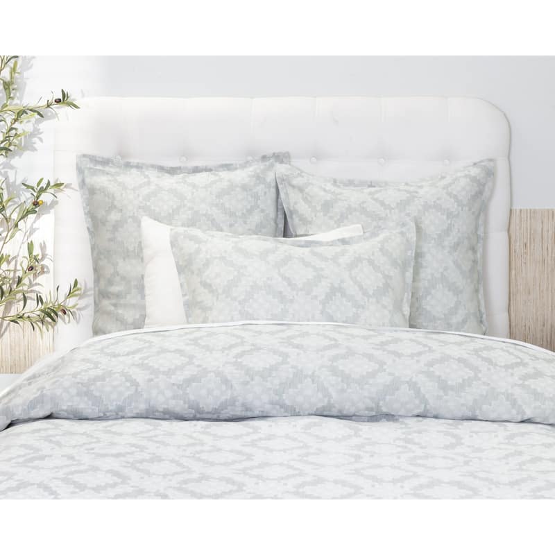 Dawson French Ikat Duvet Cover, Sea Glass