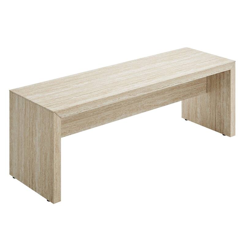 Mirella 53.5" Faux Travertine Bench